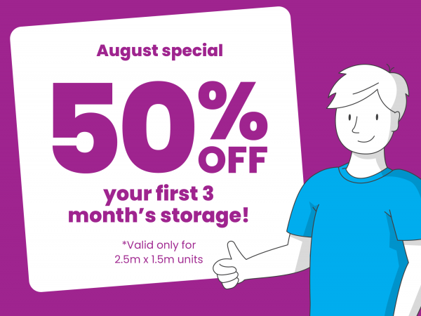 50% OFF your first three month's storage