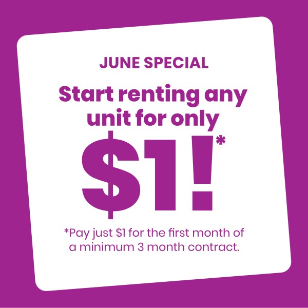 Start renting any unit for only $1!